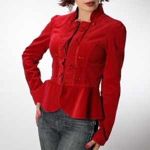 Velvet Red Jacket size 0 by WHBM New